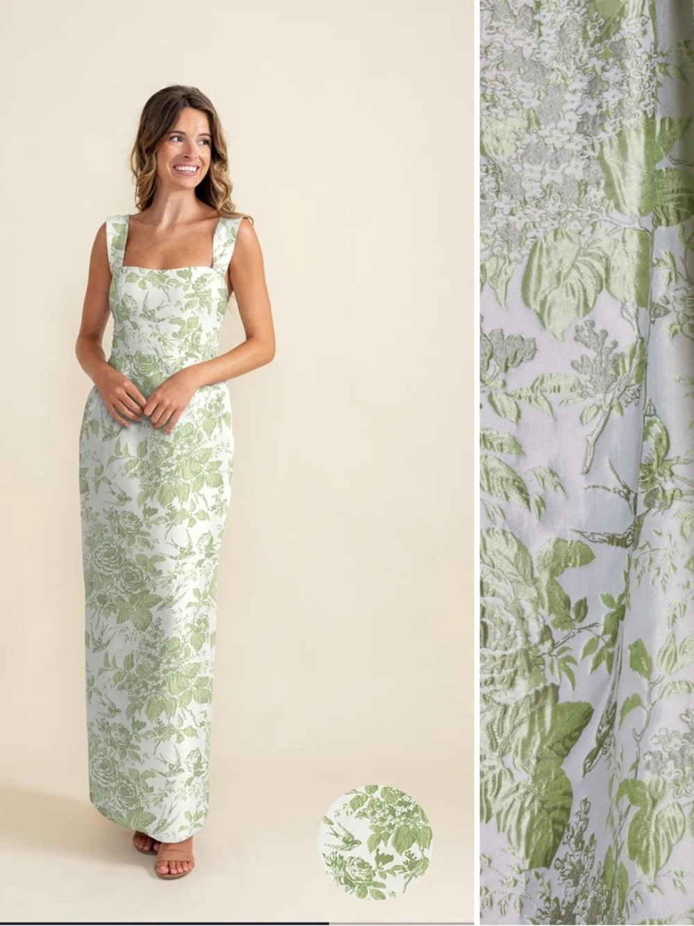 Lula Kate Garden Floral Jacquard Bridesmaid Dress